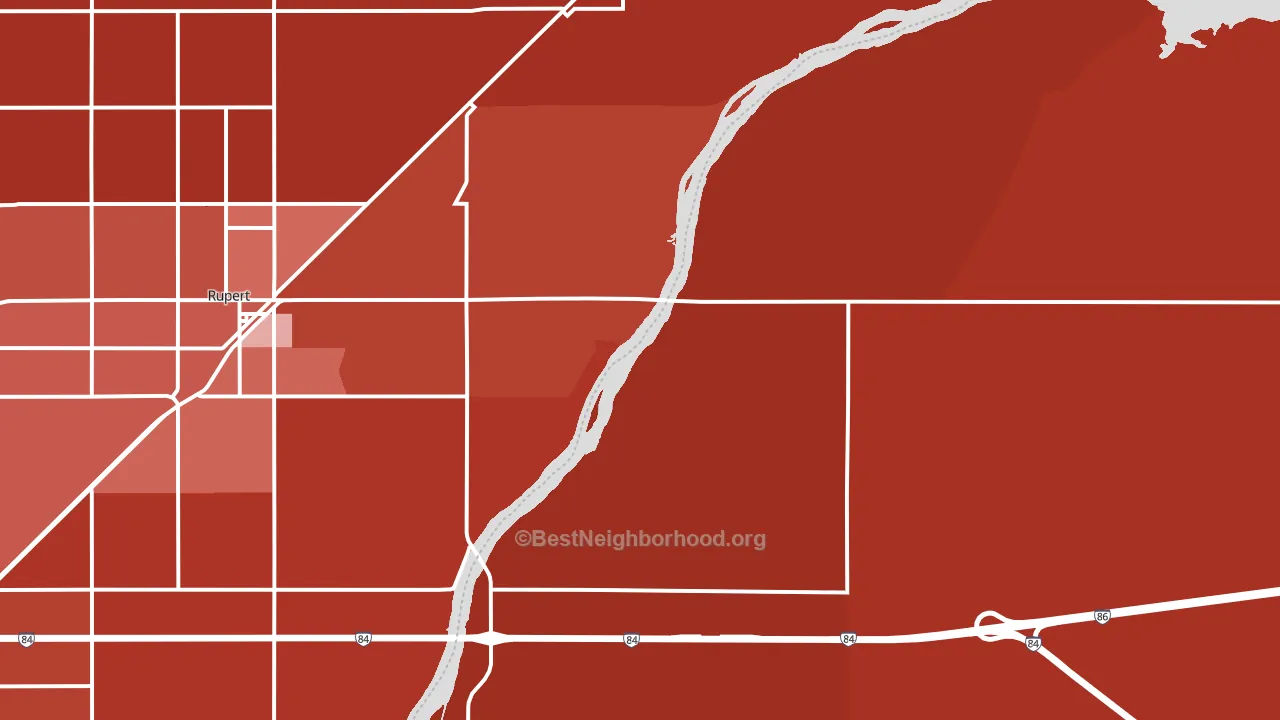 Jackson, ID block-group political-lean map