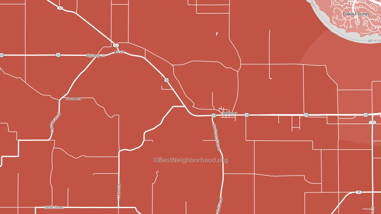 Jackson, NE block-group political-lean map