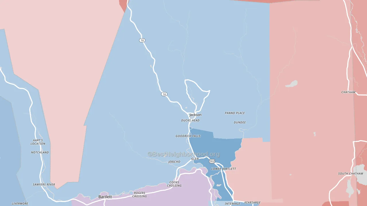 Jackson, NH block-group political-lean map