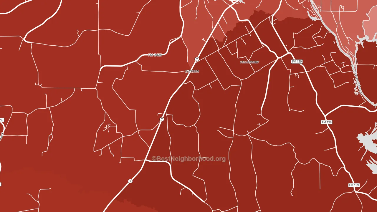 Jackson, TX block-group political-lean map