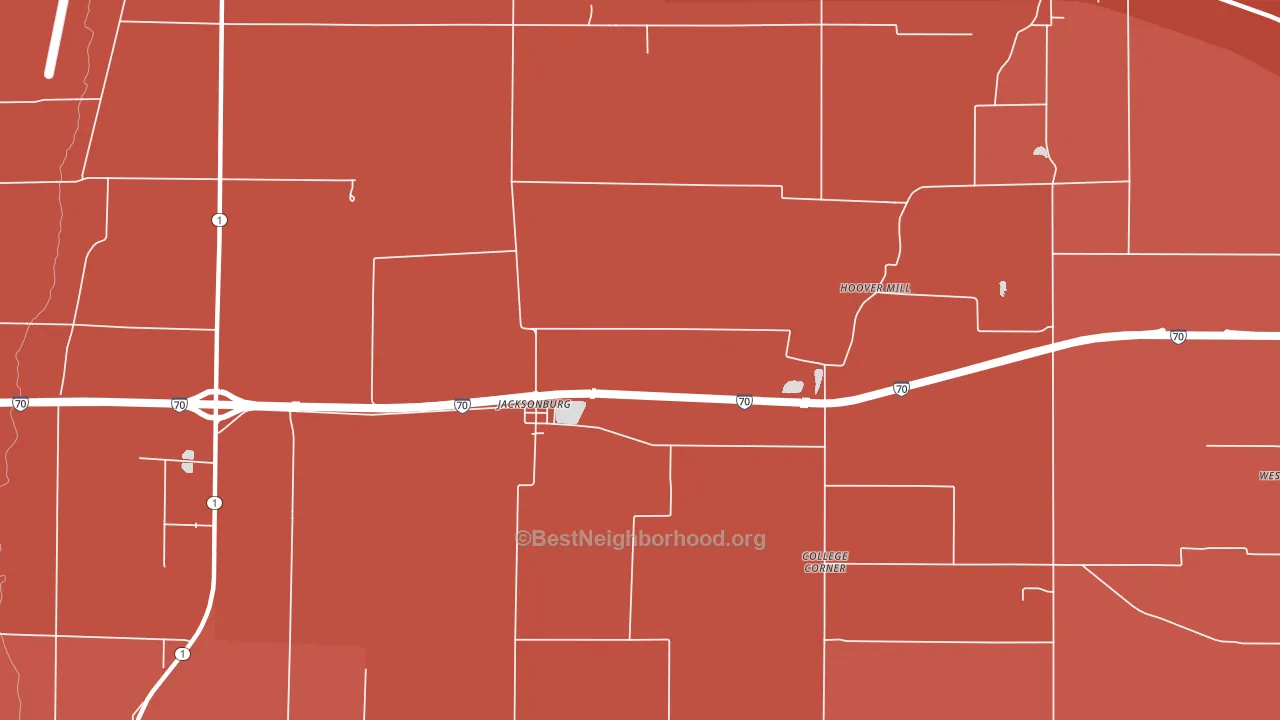 Jacksonburg, IN block-group political-lean map