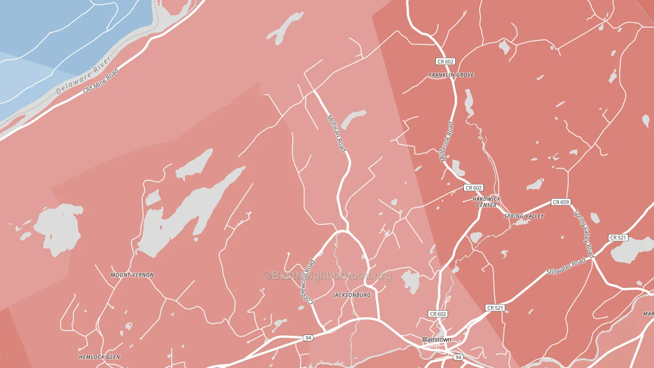 Jacksonburg, NJ block-group political-lean map