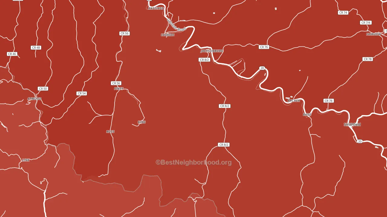 Jacksonburg, WV block-group political-lean map