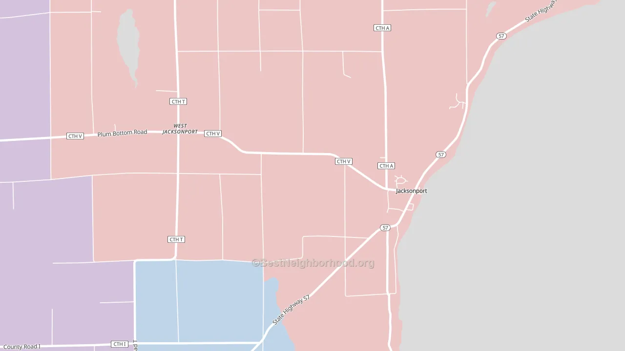 Jacksonport, WI block-group political-lean map