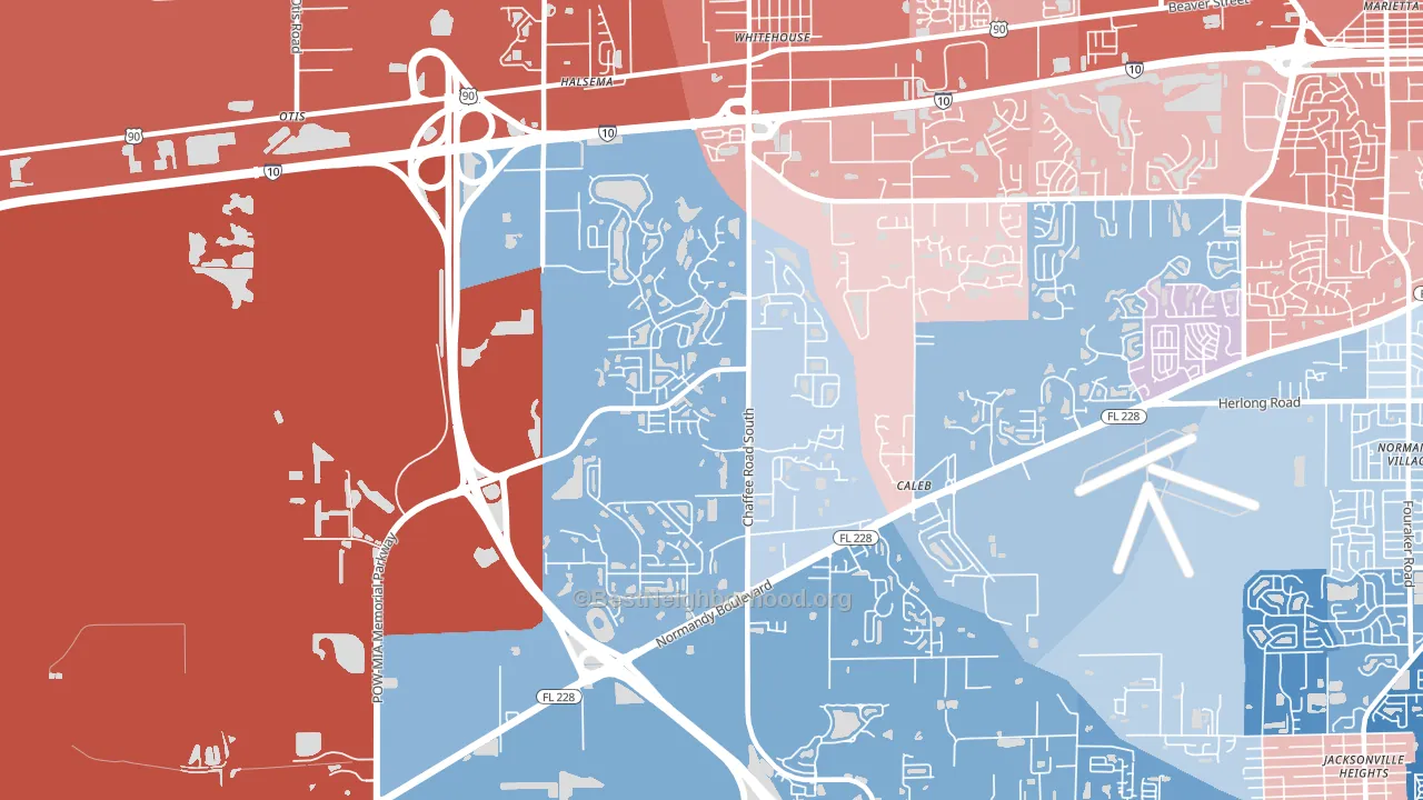 Jacksonville Farms-Terrace, Jacksonville, FL block-group political-lean map