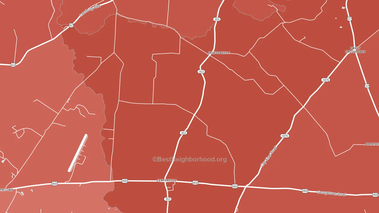Jacksonville, KY block-group political-lean map