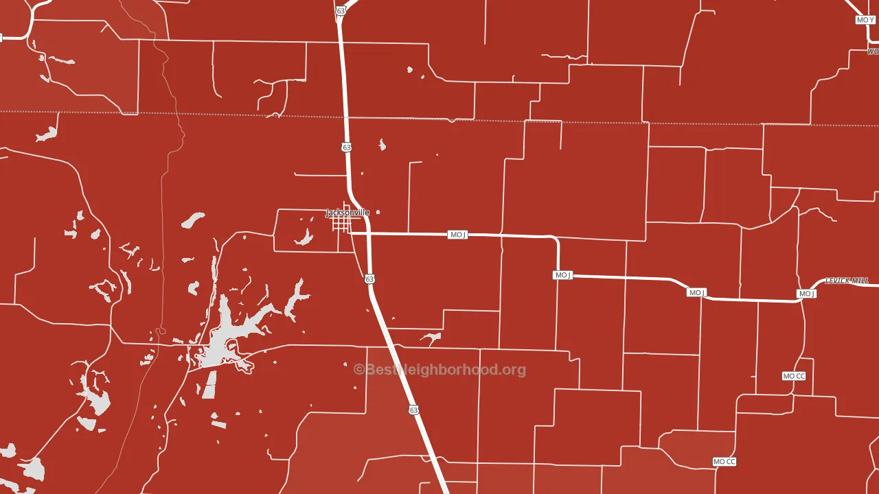 Jacksonville, MO block-group political-lean map