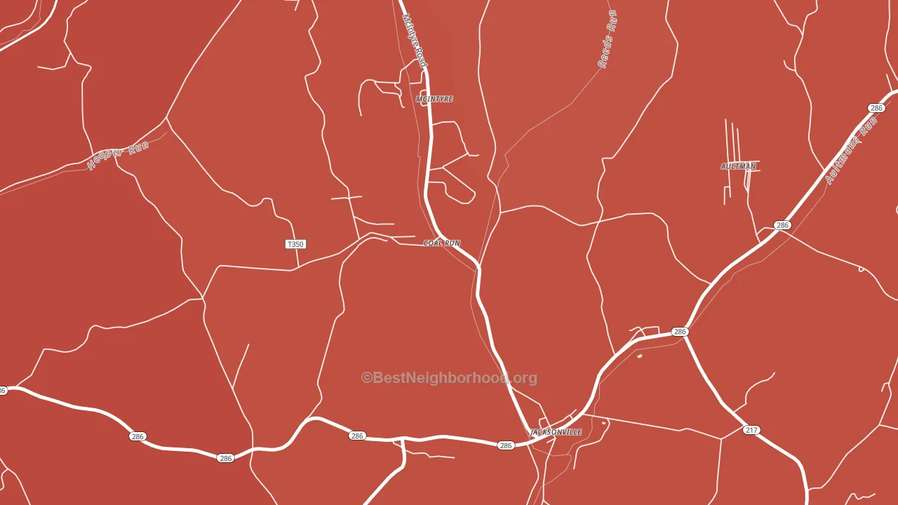Jacksonville, PA block-group political-lean map