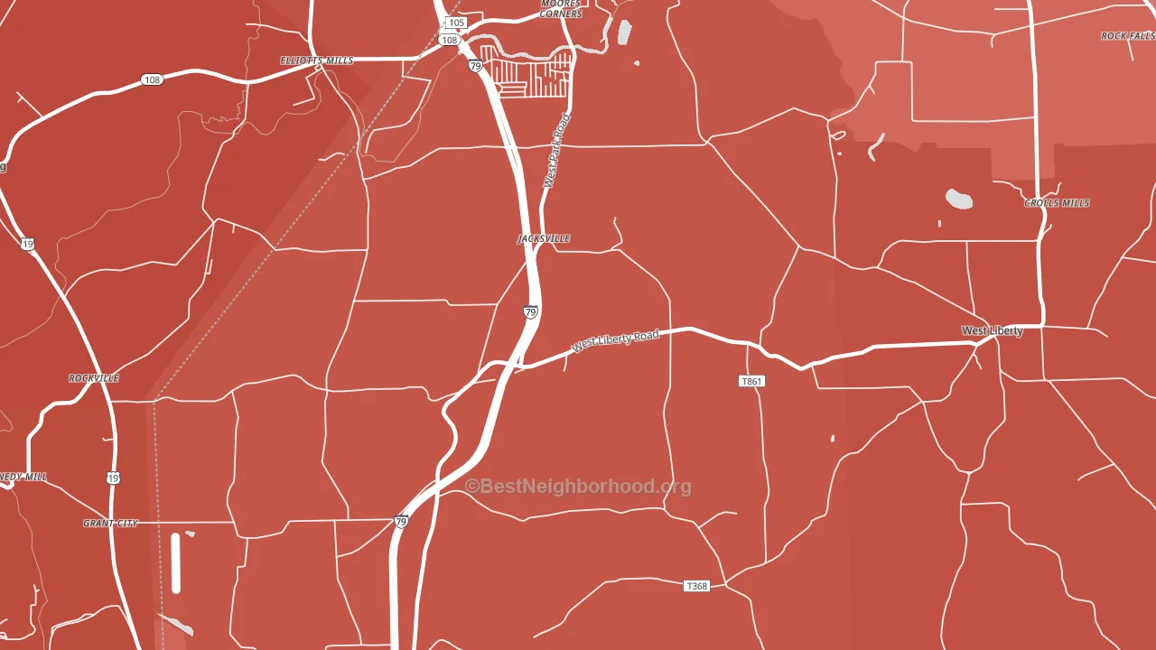 Jacksville, PA block-group political-lean map