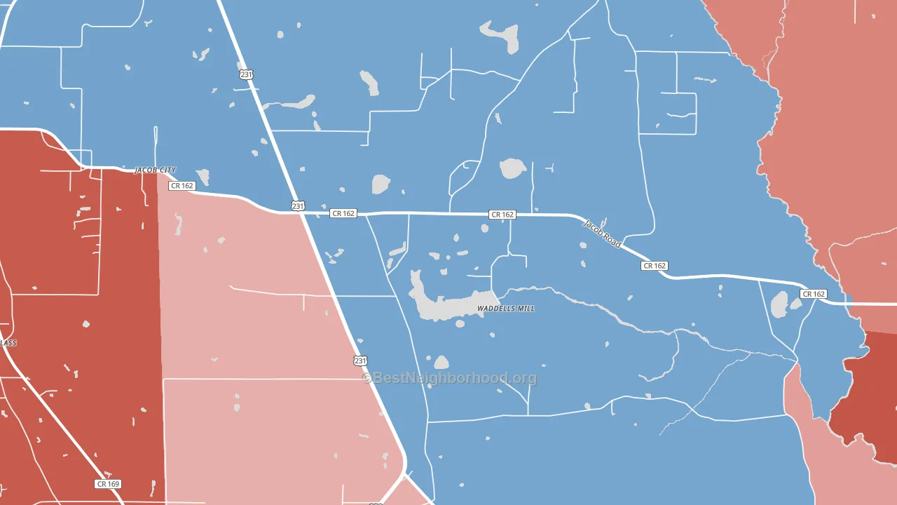 Jacobs, FL block-group political-lean map