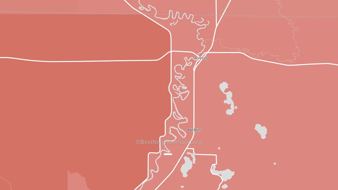 Jacobson, MN block-group political-lean map