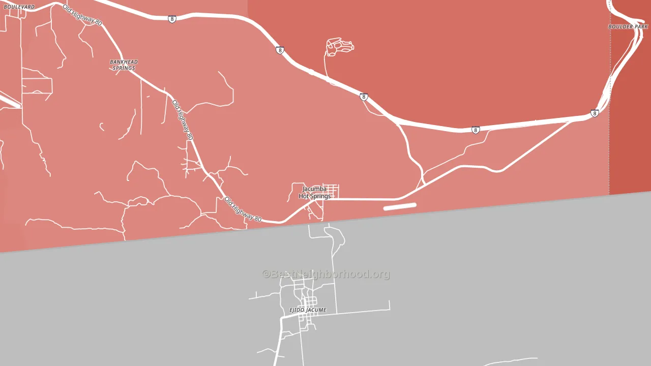 Jacumba, CA block-group political-lean map