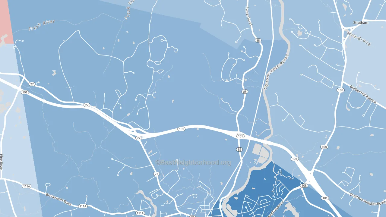 Jady Hill, NH block-group political-lean map