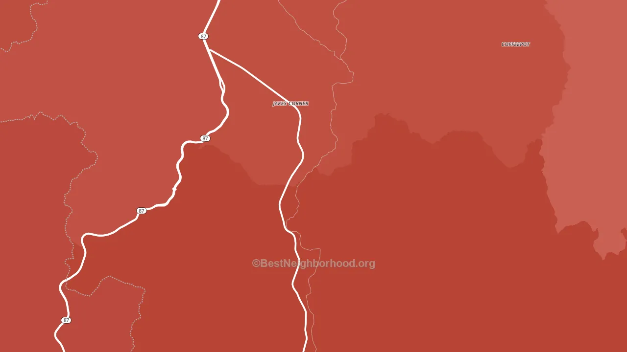 Jakes Corner, AZ block-group political-lean map