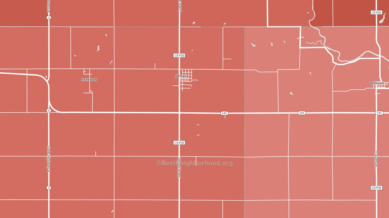 Jamaica, IA block-group political-lean map