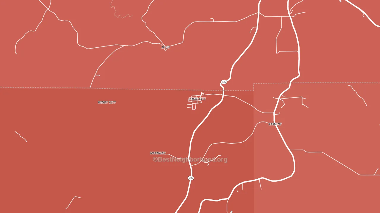 James City, PA block-group political-lean map