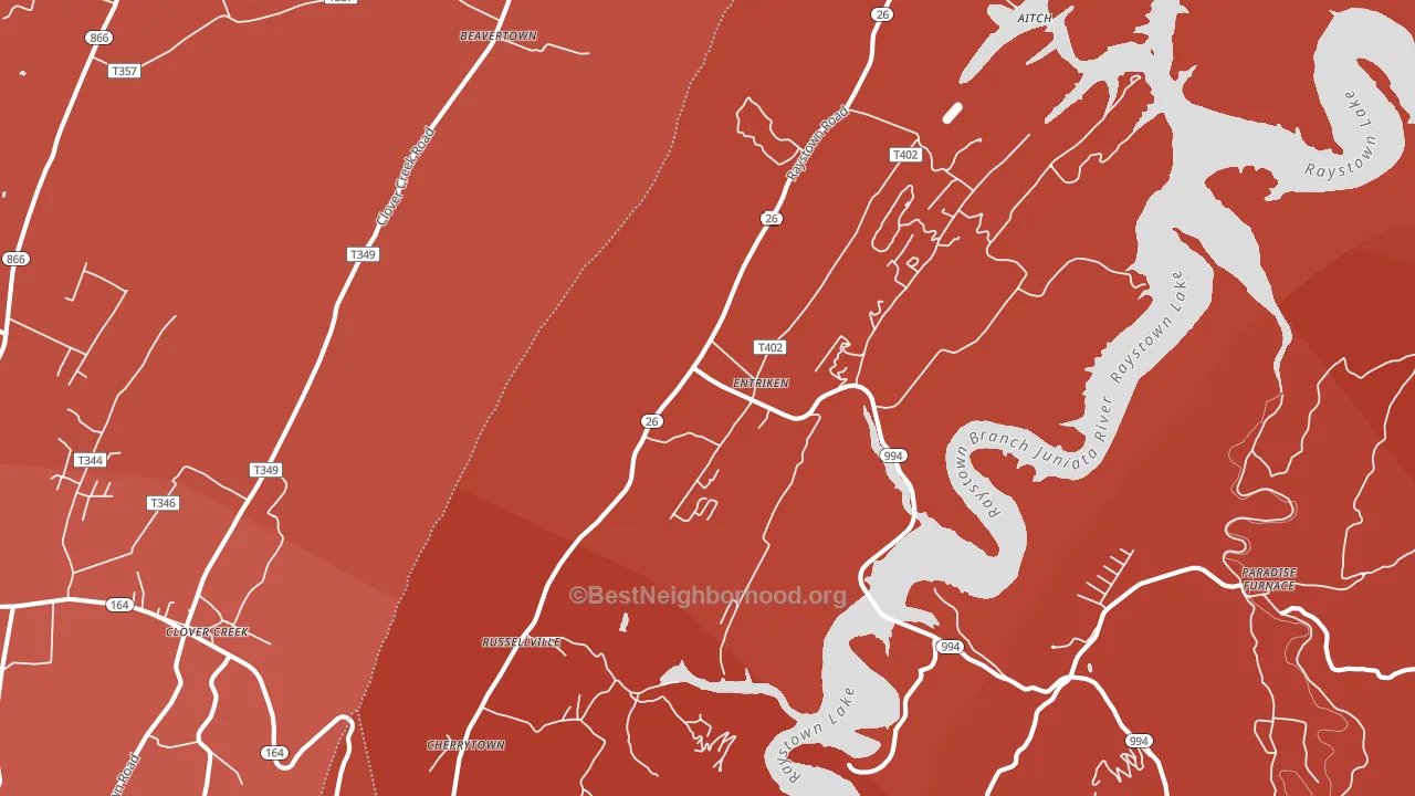 James Creek, PA block-group political-lean map