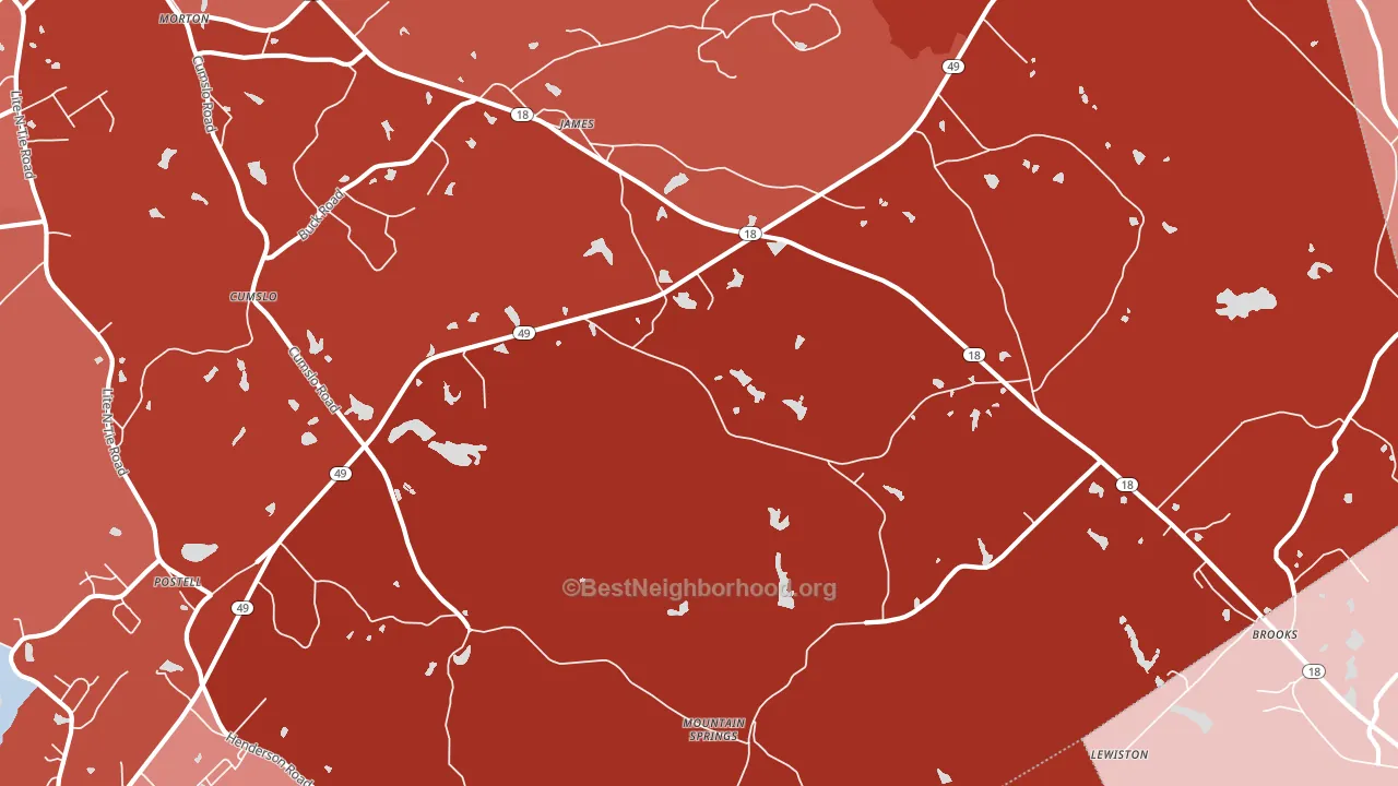 James, GA block-group political-lean map