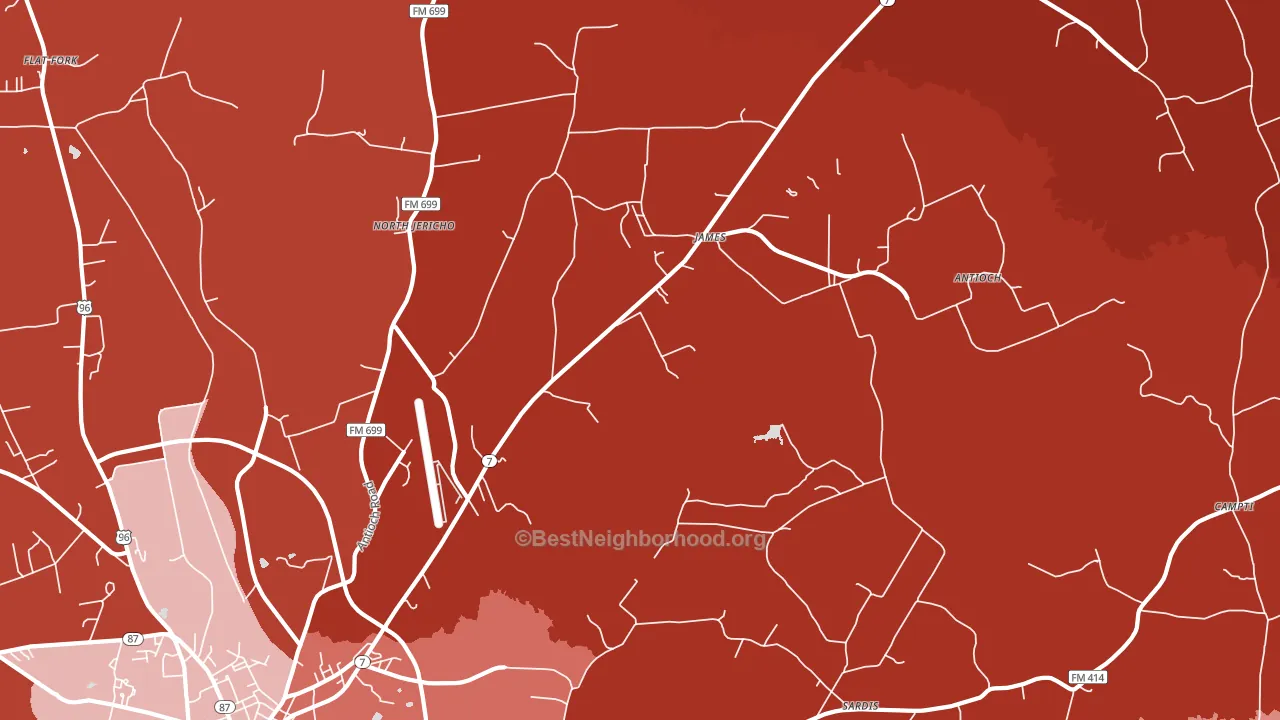 James, TX block-group political-lean map