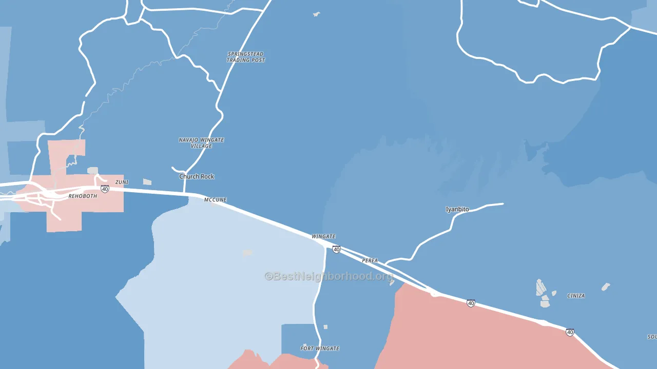 Jamestown, NM block-group political-lean map