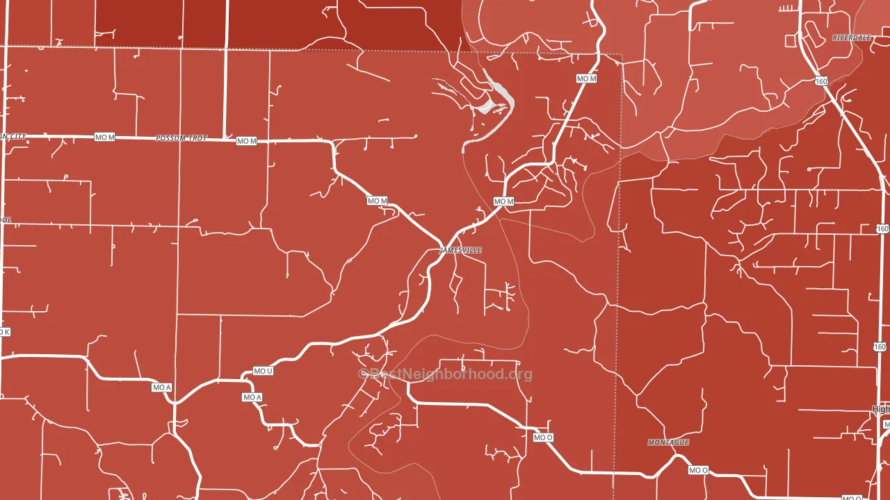 Jamesville, MO block-group political-lean map