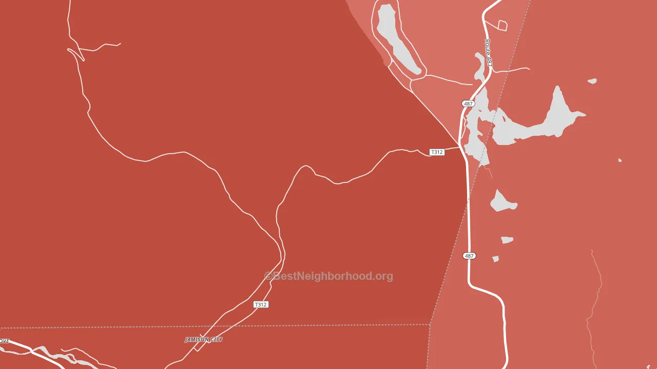 Jamison City, PA block-group political-lean map