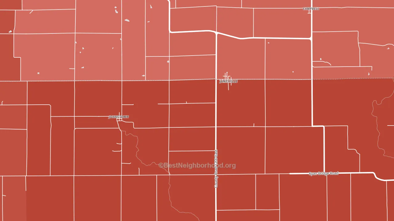 Janesville, IL block-group political-lean map