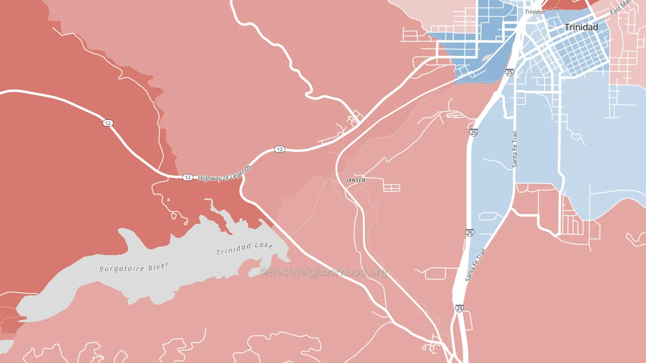 Jansen, CO block-group political-lean map