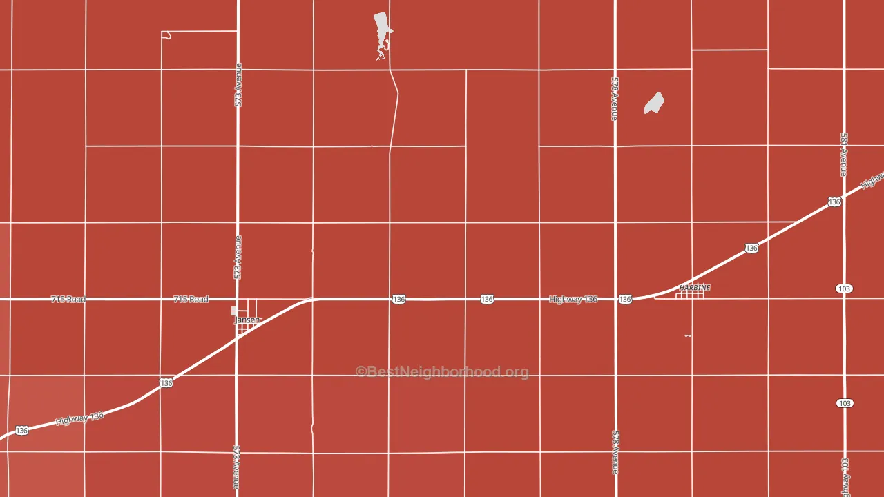 Jansen, NE block-group political-lean map