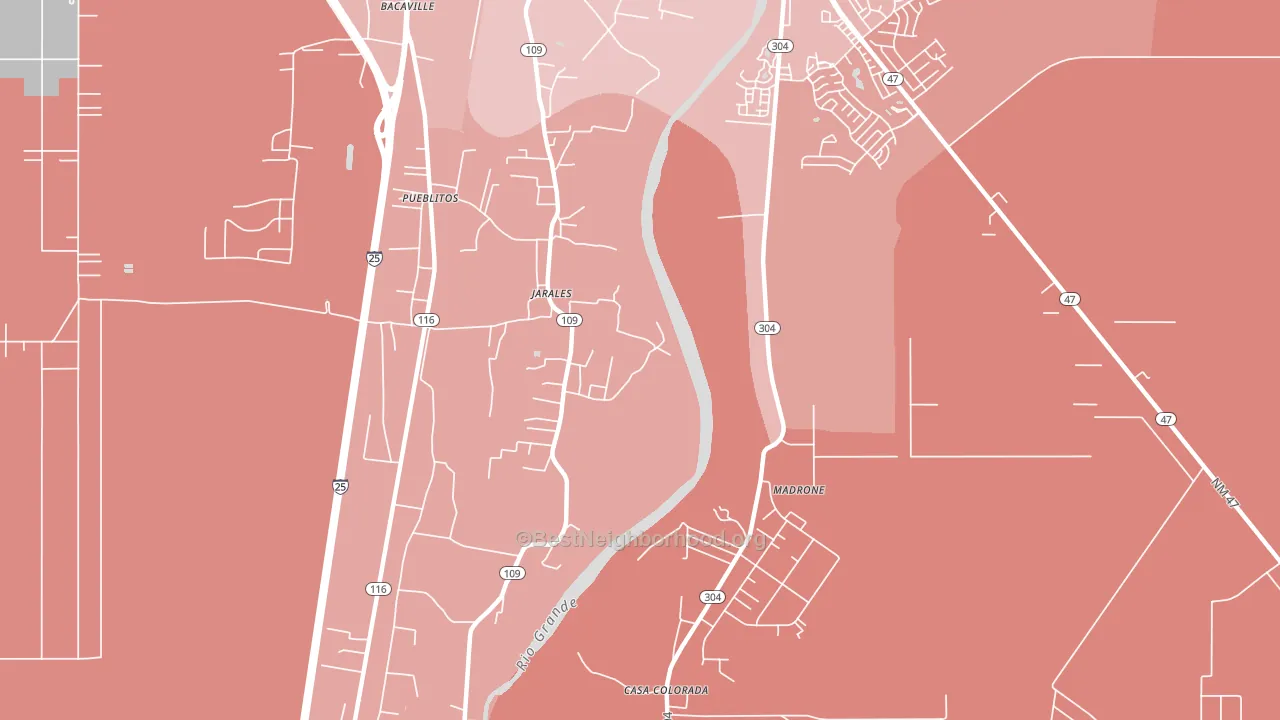 Jarales, NM block-group political-lean map