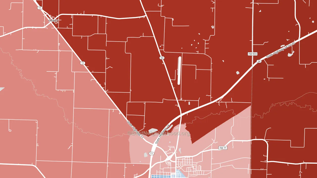 Jardin, TX block-group political-lean map