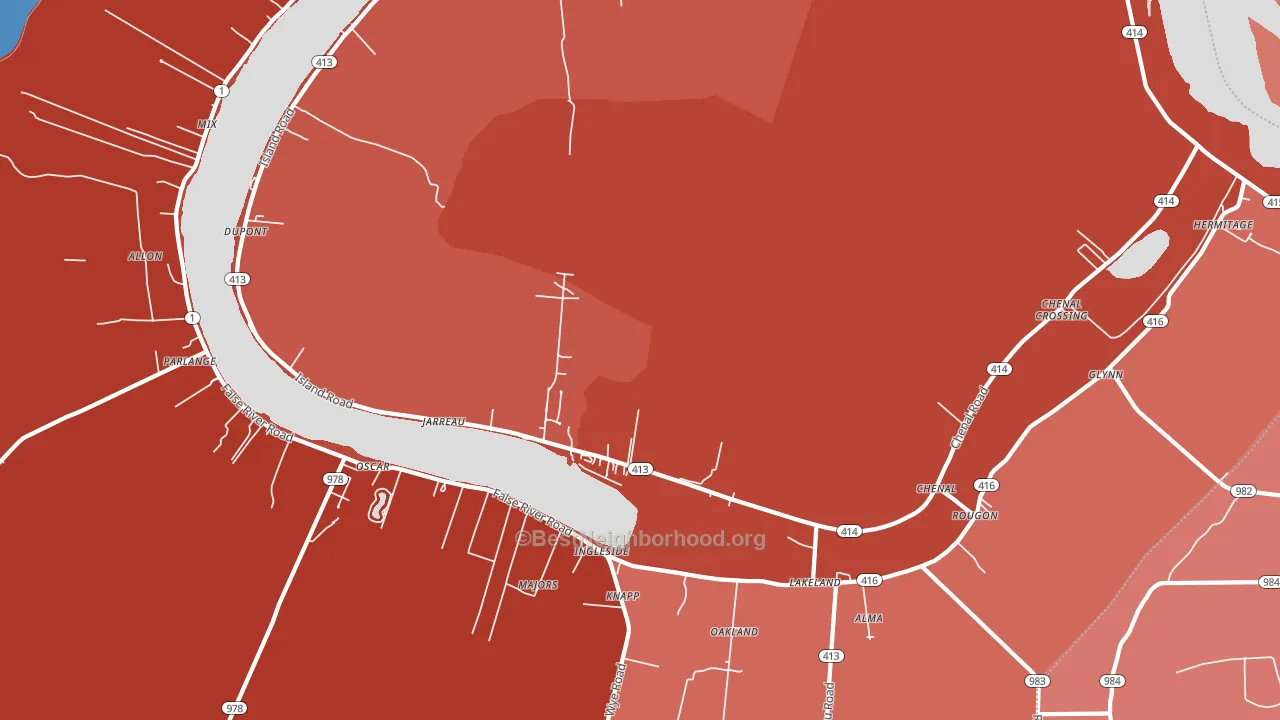 Jarreau, LA block-group political-lean map