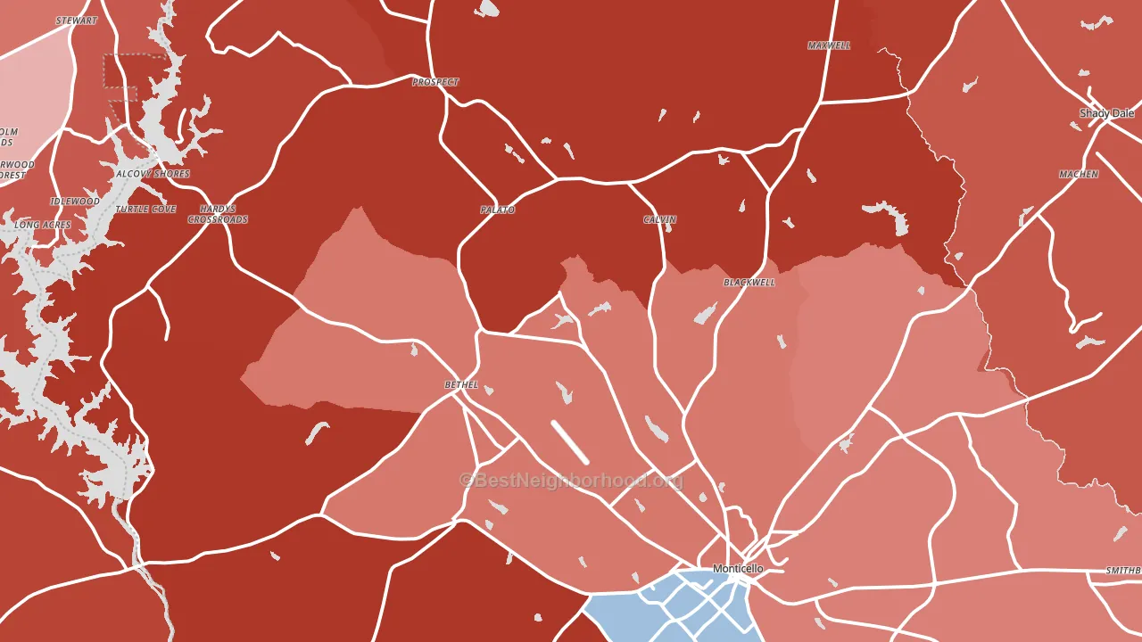 Jasper County, GA block-group political-lean map