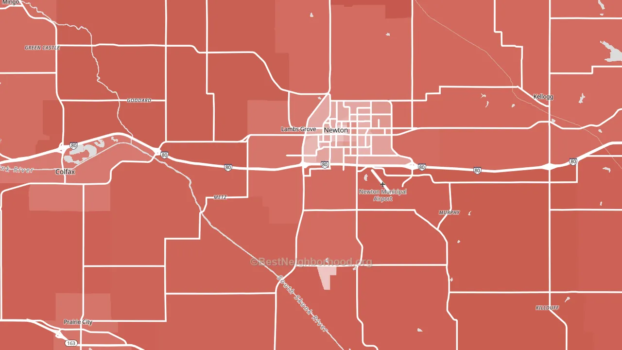 Jasper County, IA block-group political-lean map