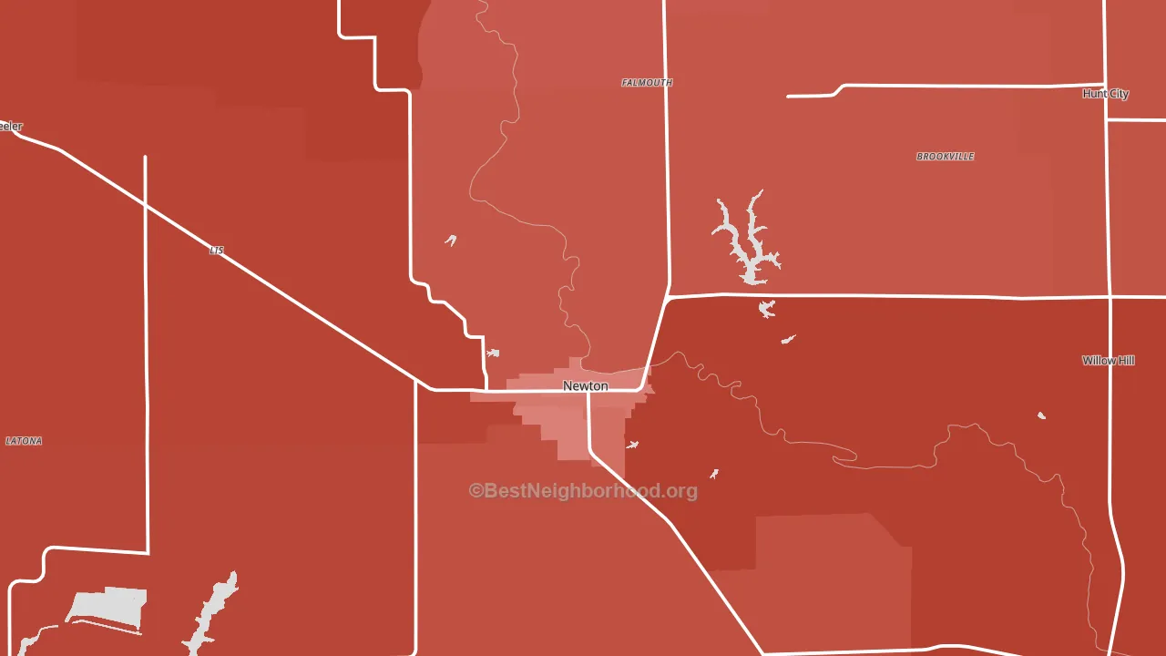 Jasper County, IL block-group political-lean map