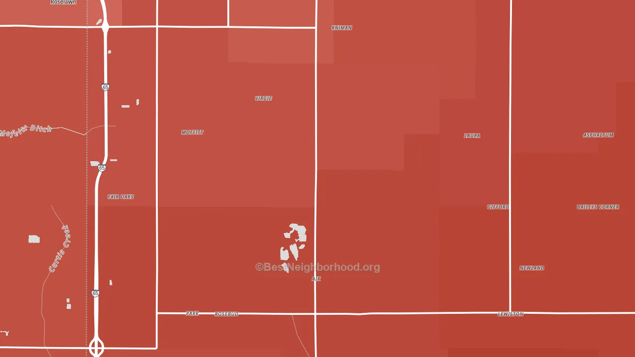 Jasper County, IN block-group political-lean map