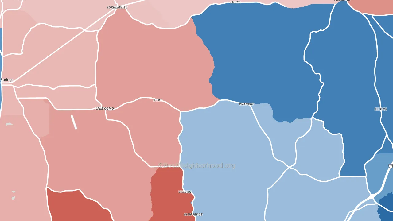 Jasper County, MS block-group political-lean map