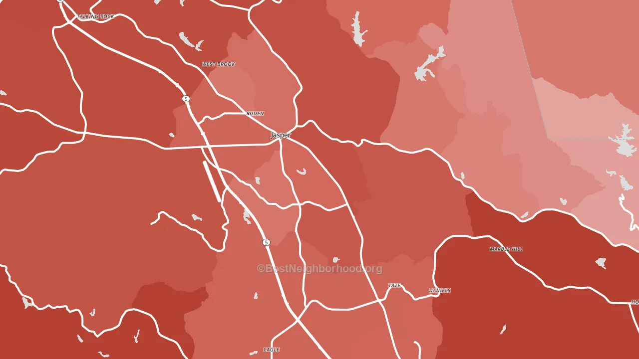 Jasper, GA block-group political-lean map