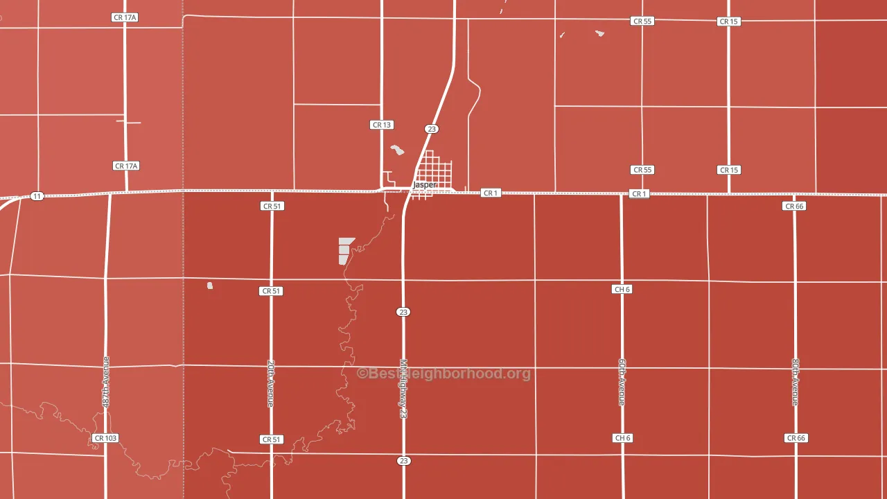 Jasper, MN block-group political-lean map