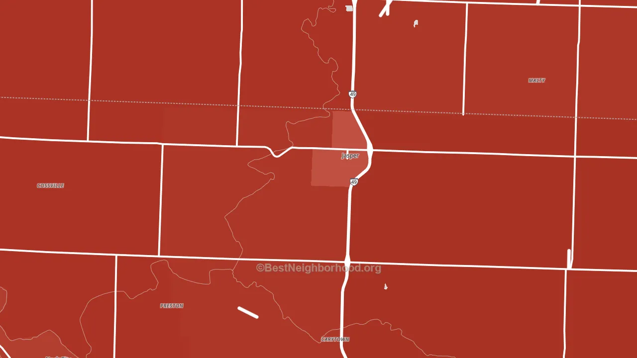 Jasper, MO block-group political-lean map