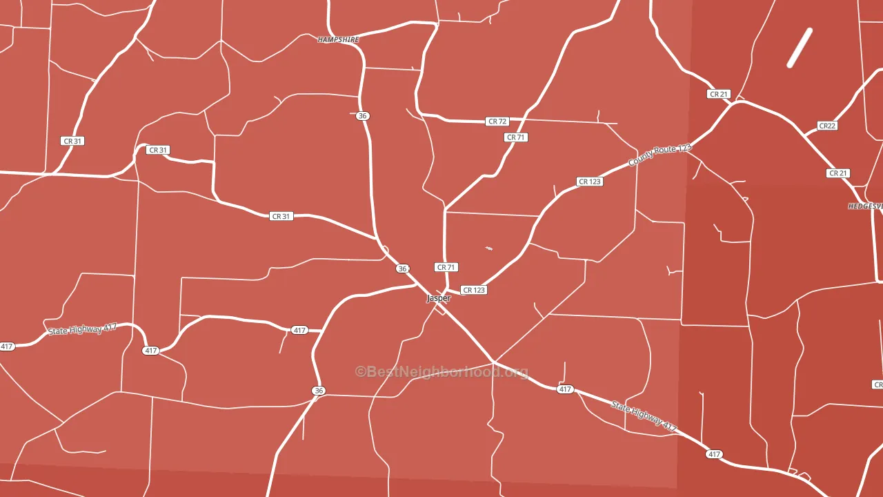 Jasper, NY block-group political-lean map