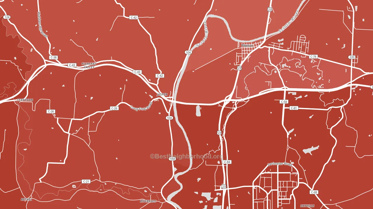 Jasper, OH block-group political-lean map