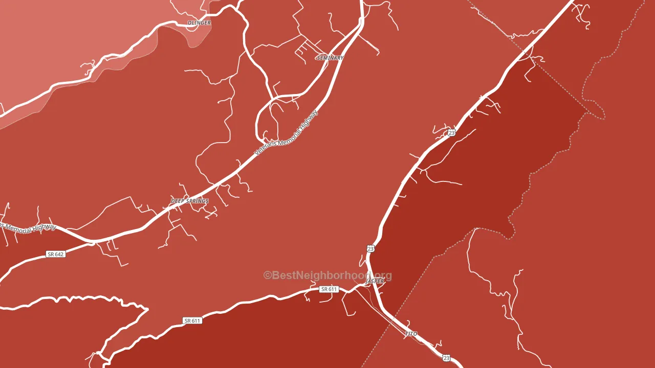 Jasper, VA block-group political-lean map