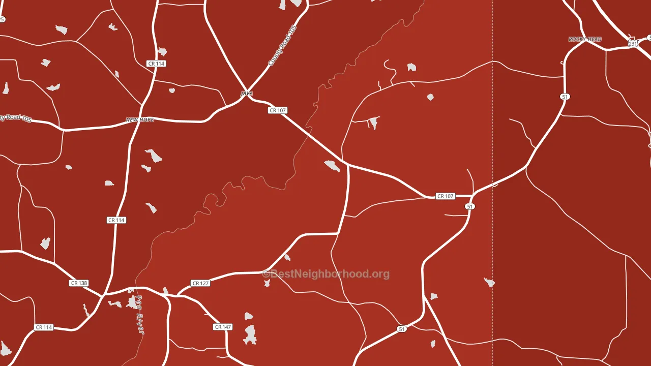 Java, AL block-group political-lean map