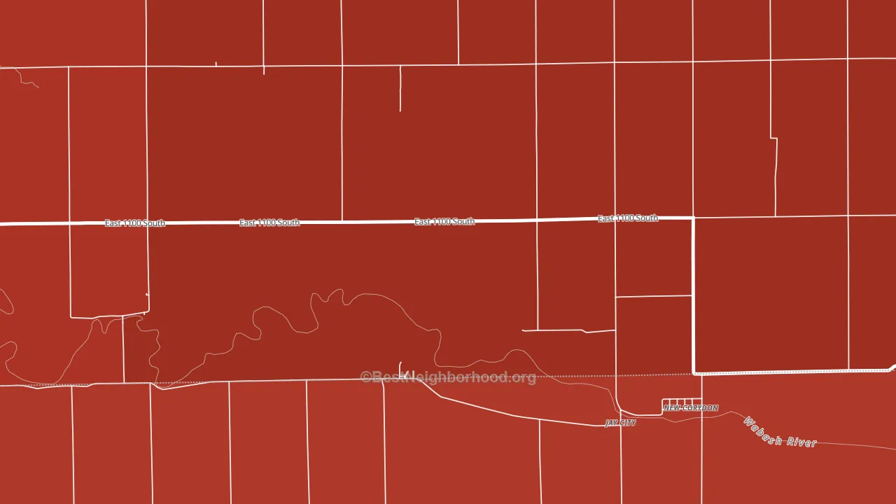 Jay City, IN block-group political-lean map