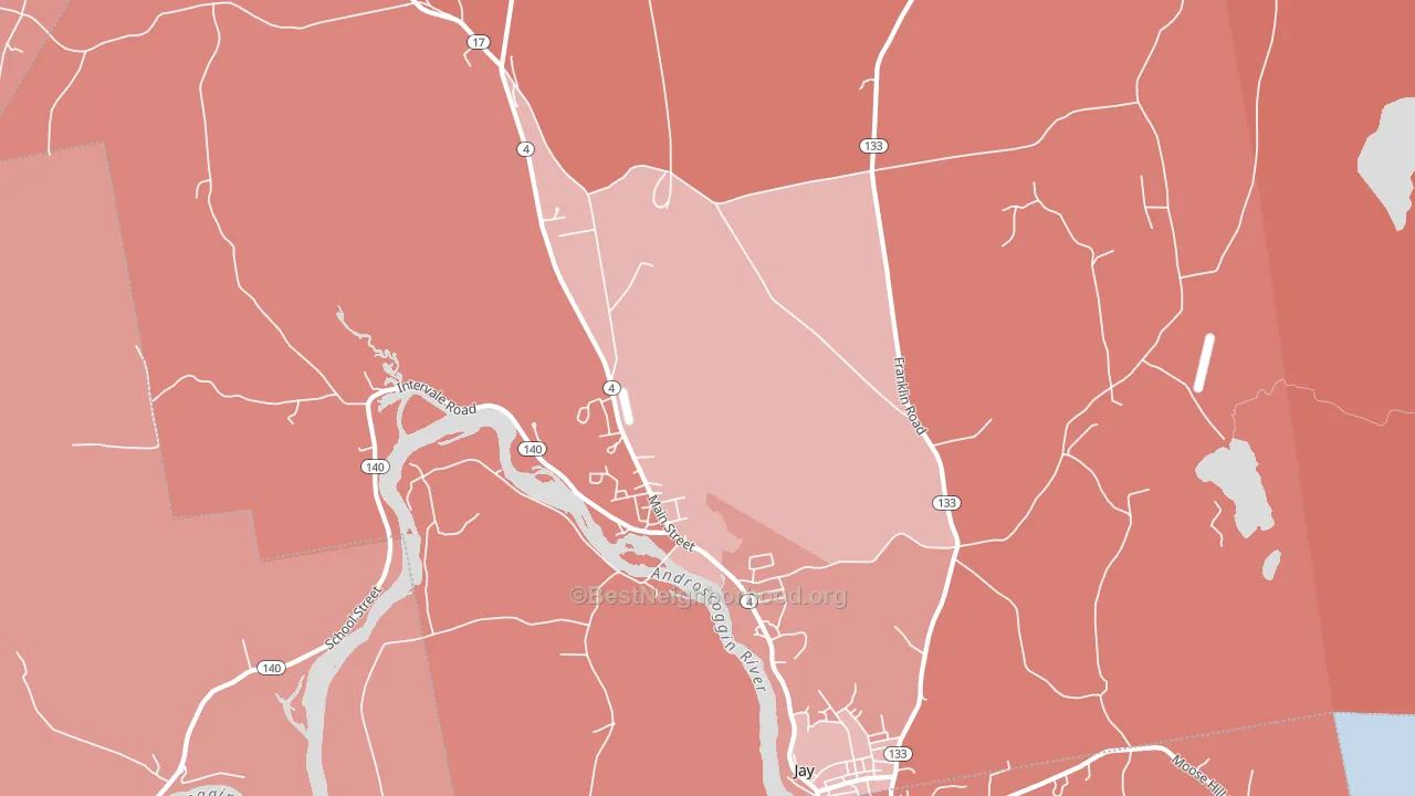 Jay, ME block-group political-lean map
