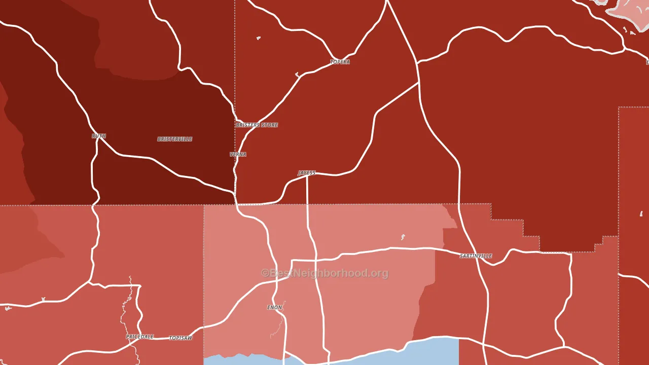 Jayess, MS block-group political-lean map