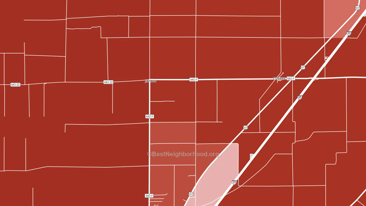 Jaywye, MO block-group political-lean map