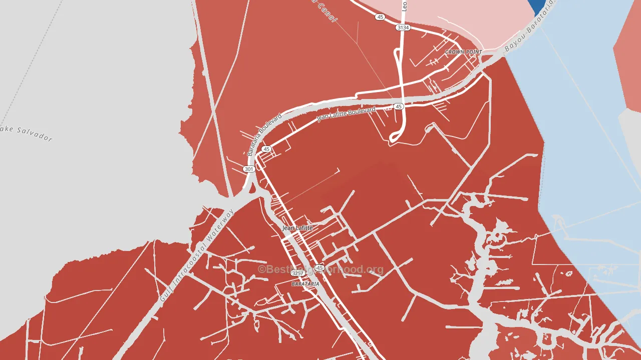 Jean Lafitte, LA block-group political-lean map