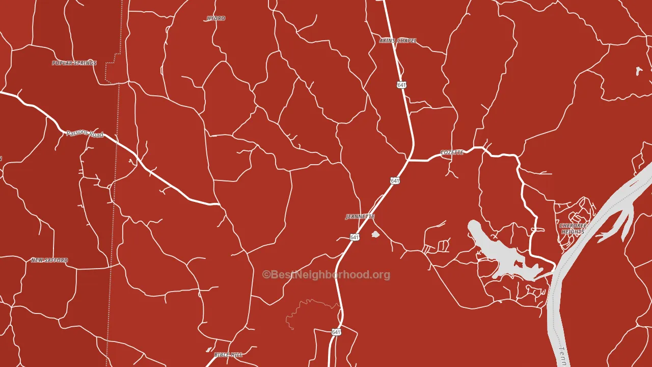 Jeannette, TN block-group political-lean map